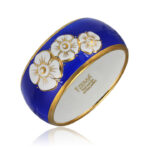 Myosotis Blue&Gold Fine Porcelain Wide Bracelet