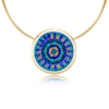 Gold of the desert Blue Mandala Pendant