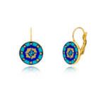 Gold of the desert Blue Mandala Earrings