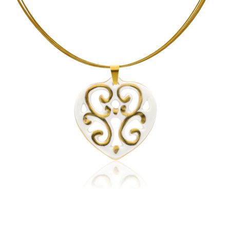 Aero White&Gold Heart Pendant