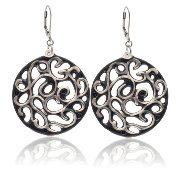 Aero Black&Platinum Earrings