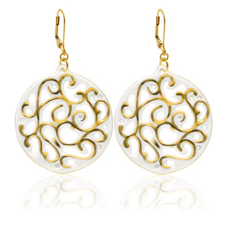 Aero White&Gold Earrings