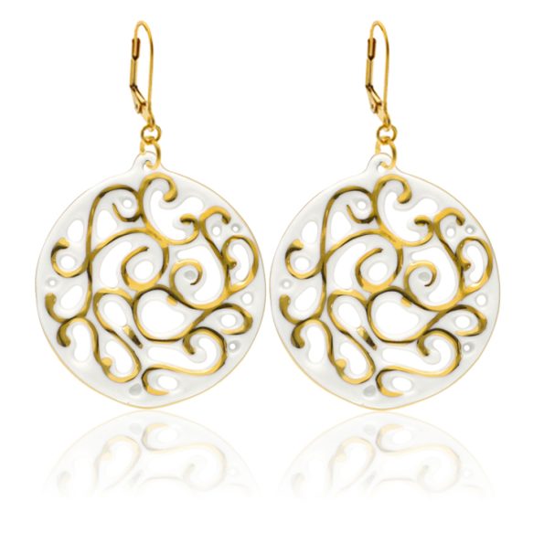 Aero White&Gold Earrings