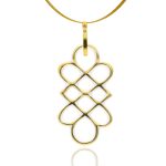 Aero White&Gold Pendant Oblong