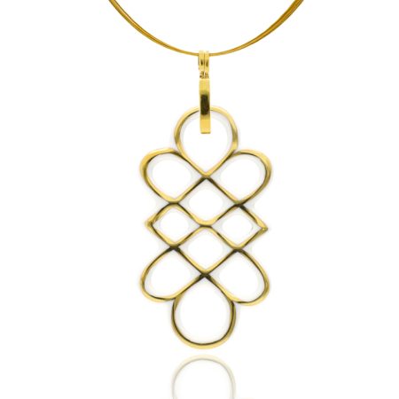 Aero White&Gold Pendant Oblong