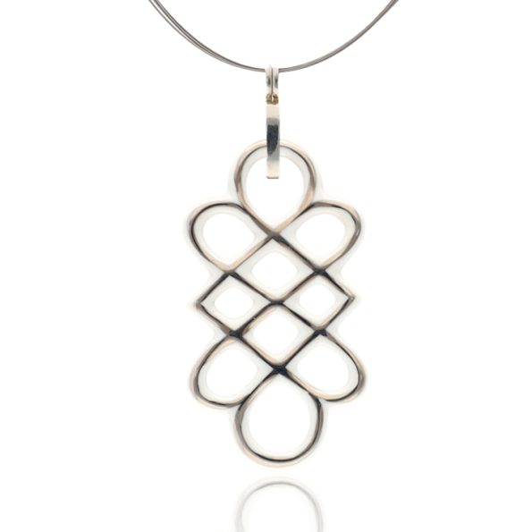 Aero White&Platinum Pendant Oblong