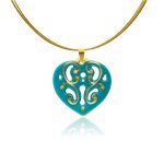 Aero Mint Green&Gold Heart Pendant