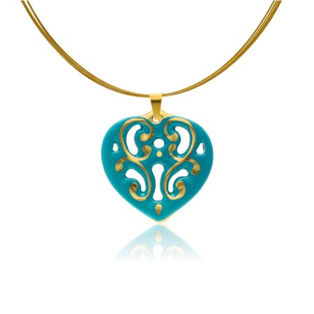 Aero Mint Green&Gold Heart Pendant