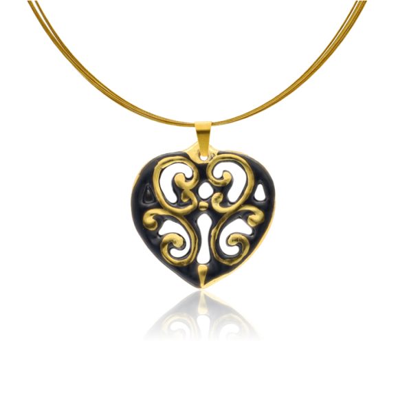 Aero Black&Gold Heart Pendant