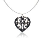 Aero Black&Platinum Heart Pendant