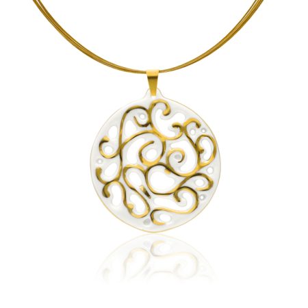 Aero White&Gold Pendant (40 mm)