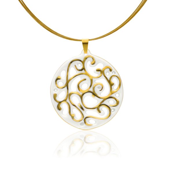 Aero White&Gold Pendant (40 mm)