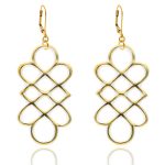 Aero White&Gold Earrings Oblong
