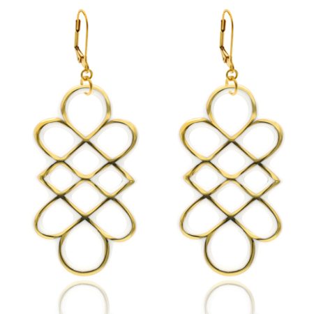 Aero White&Gold Earrings Oblong