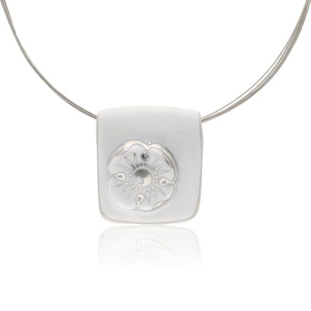 Myosotis Fine Porcelain Platinum Pendant