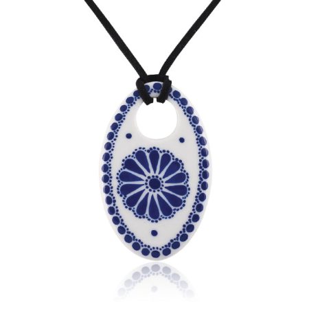Blue Dotted Oval Pendant