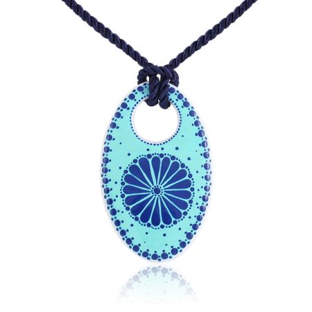 Turquoise Dotted Oval Pendant