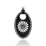 Black&White Dotted Oval Pendant