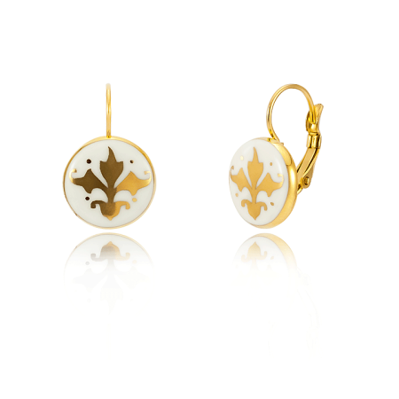 Baroque White&Gold Earrings