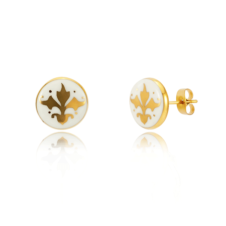 Baroque White&Gold Earrings