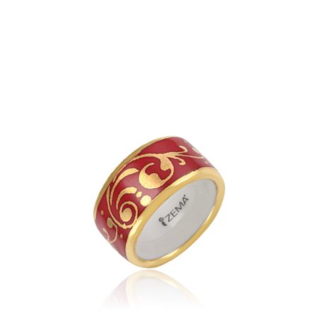 Baroque Red&Gold  Ring