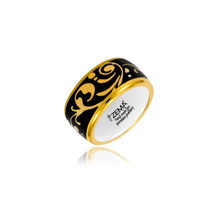 Baroque Black&Gold  Ring