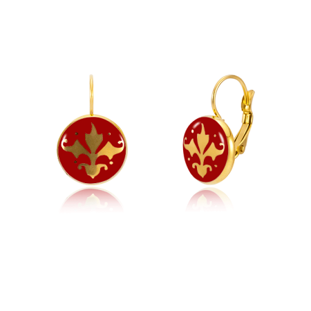 Baroque Red  Earrings Leverback