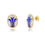 Sárközi Blue Oval Earrings
