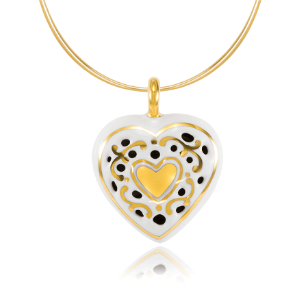 Pierced Gold  Baroque Heart Pendant