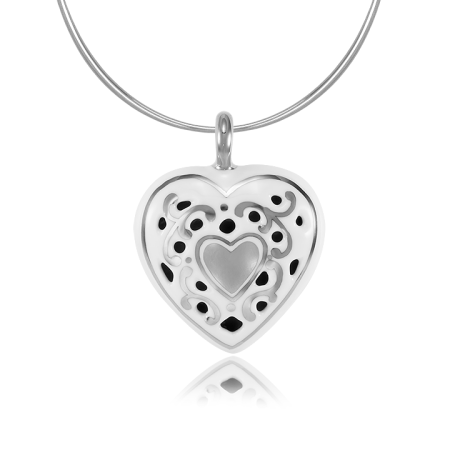 Pierced Platinum  Baroque Heart Pendant