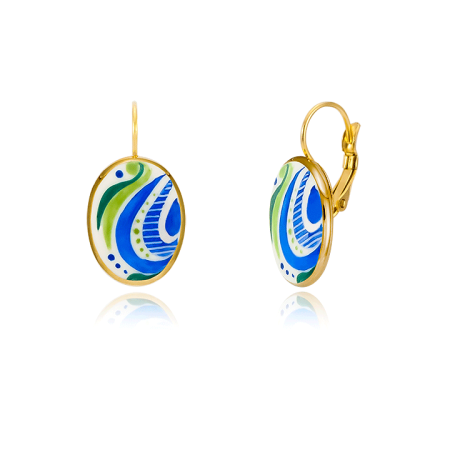 Paloc Blue-Green Leverback Earrings