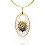 White Dotted Oval Pendant