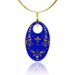 Baroque Blue  Oval Pendant