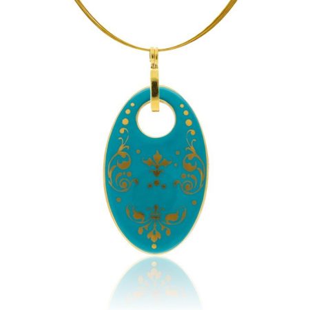 Baroque Mint-green  Oval Pendant