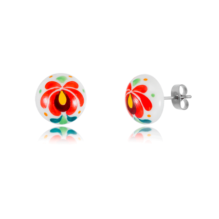 White Matyo Lens Earrings