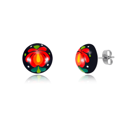 Black Matyo Lens Earrings