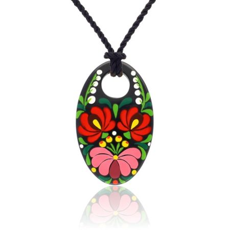 Black Matyo Peony Pendant