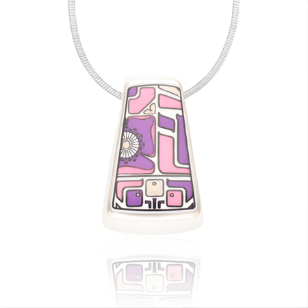 Art Deco Large Pendant Platinum Plated