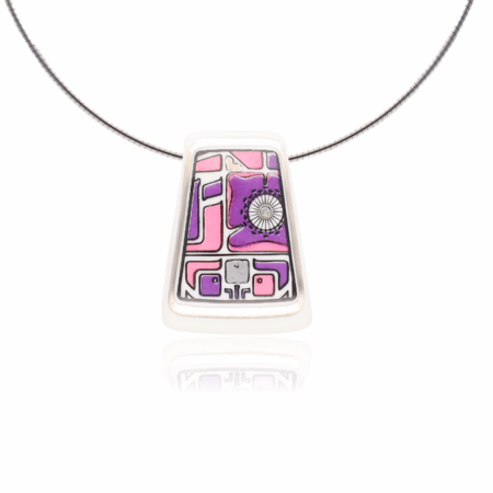 Art Deco Small Pendant Platinum Plated